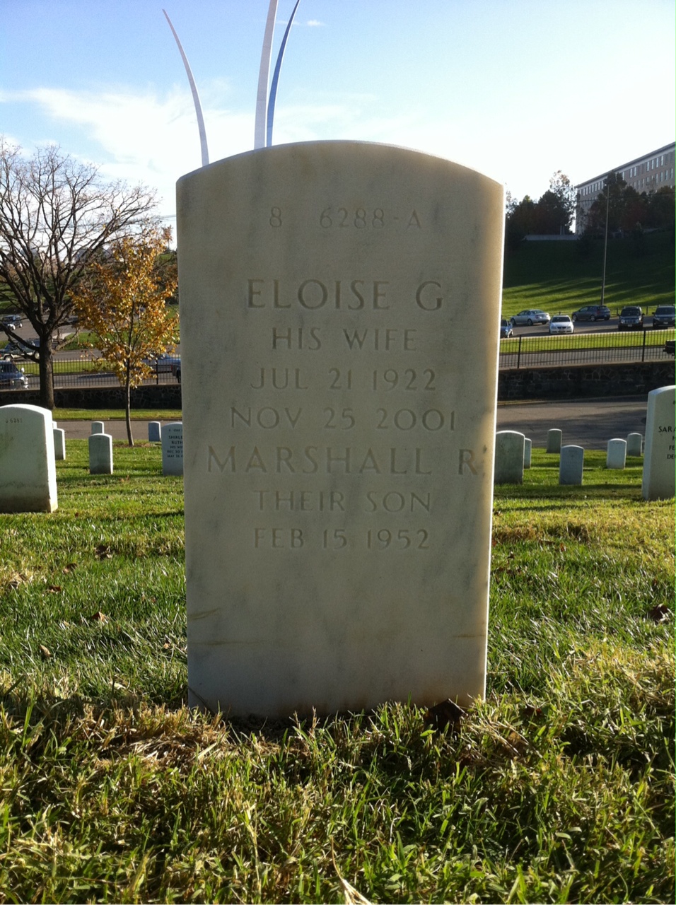 Back of headstone — Alex Baker