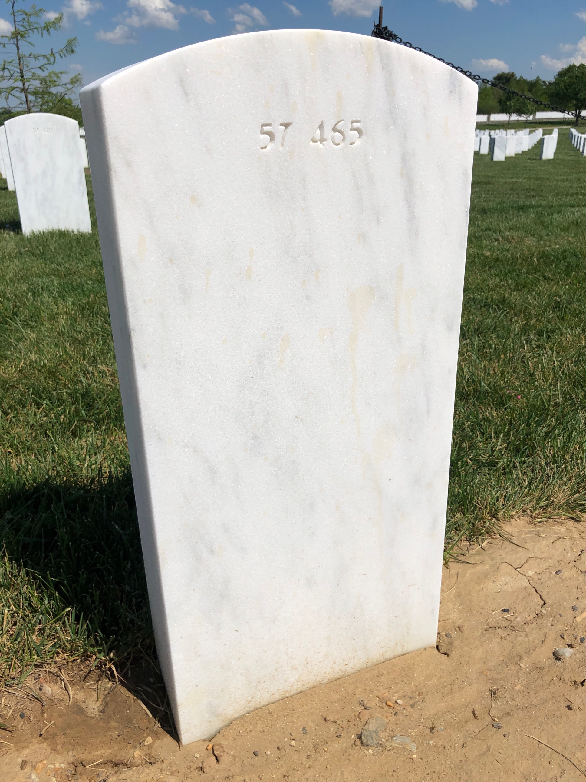Back of headstone — James Mooring