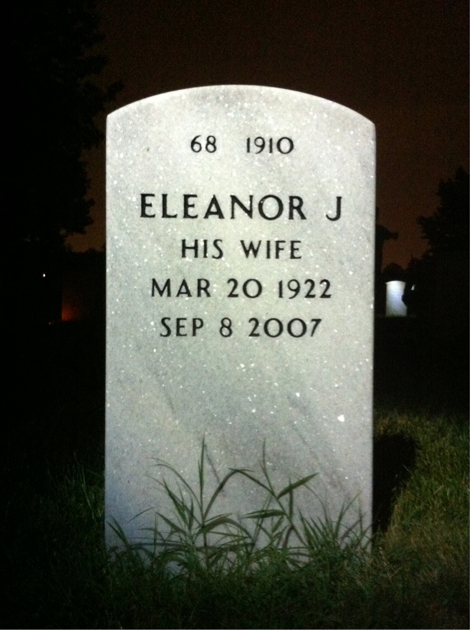 Back of headstone — Daniel Carl