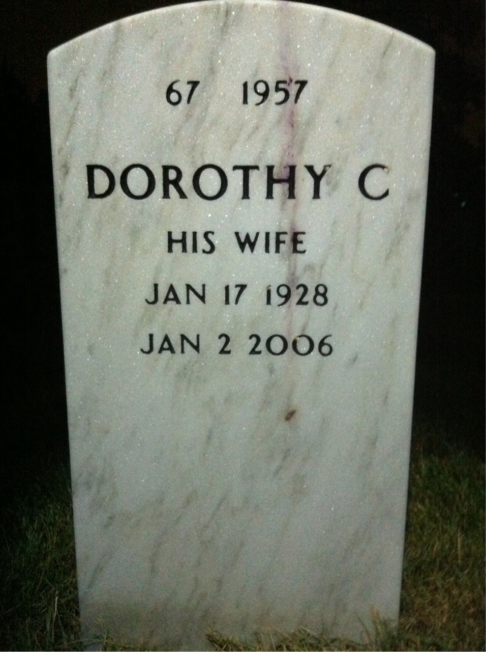 Back of headstone — Norman Ramge