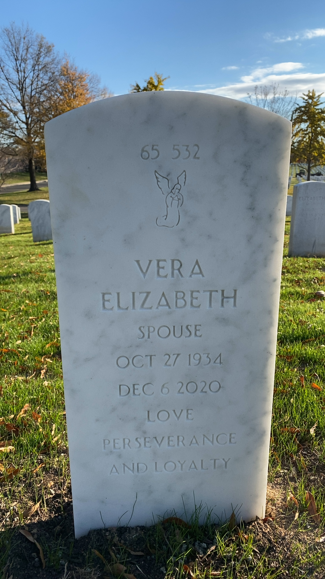 Back of headstone — Arthur Murray