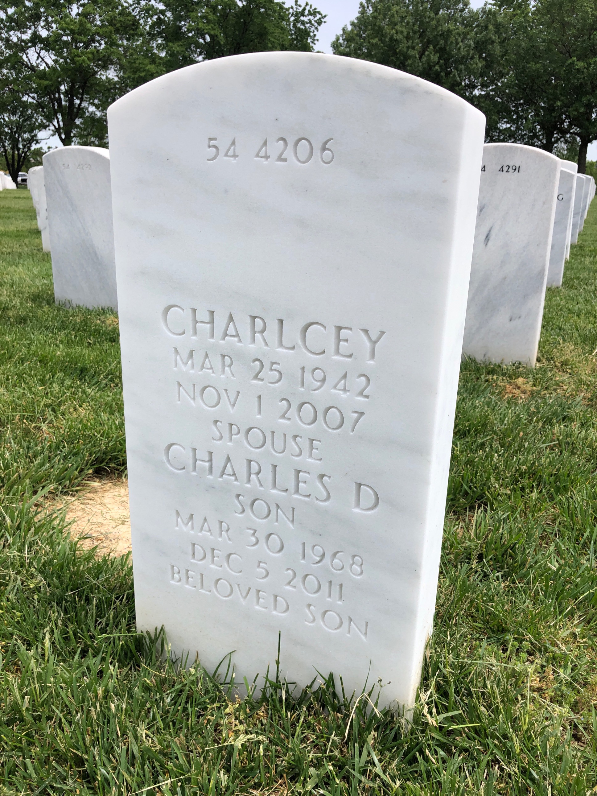 Back of headstone — Fred Hardee