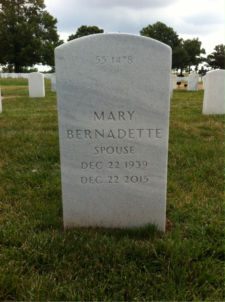 Back of headstone — William H Mcnair
