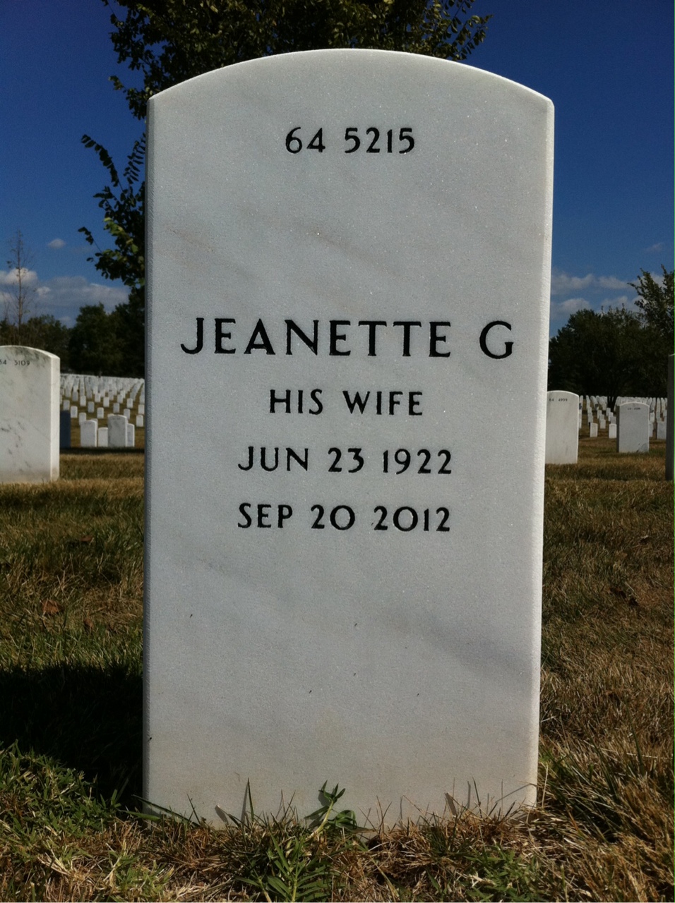 Back of headstone — Harold Heden