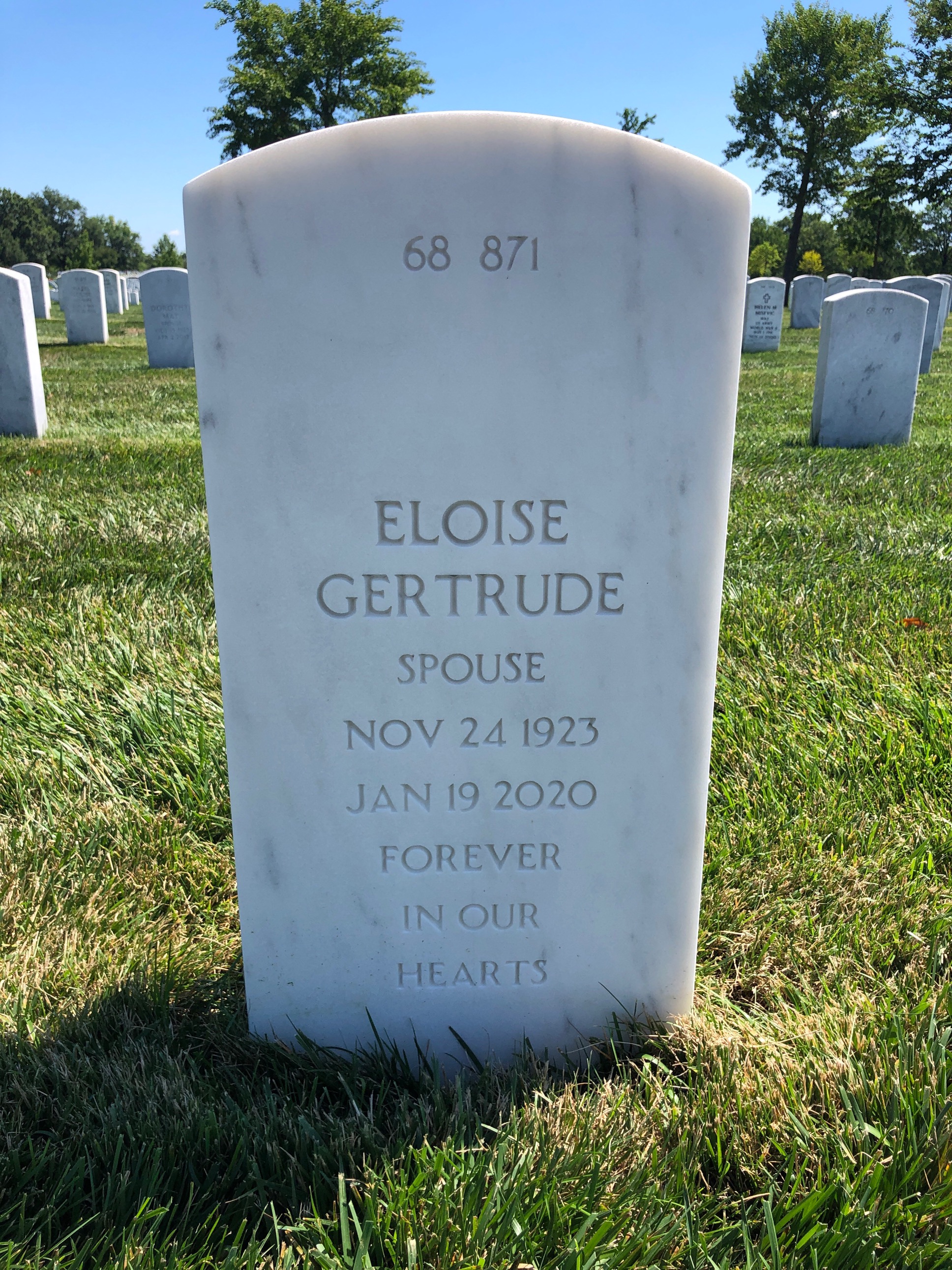 Back of headstone — Nicholas Dennis