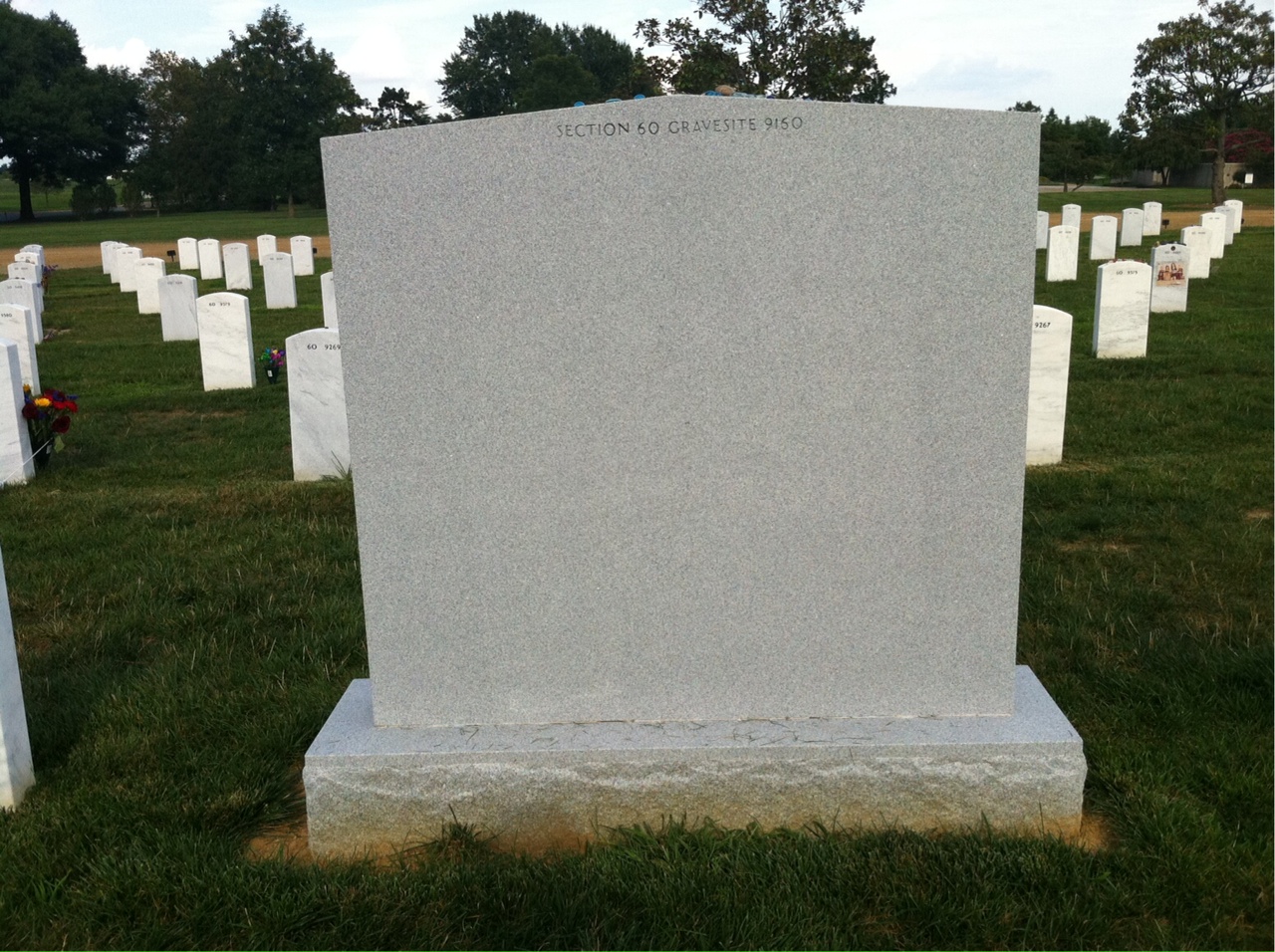 Back of headstone — John Adam
