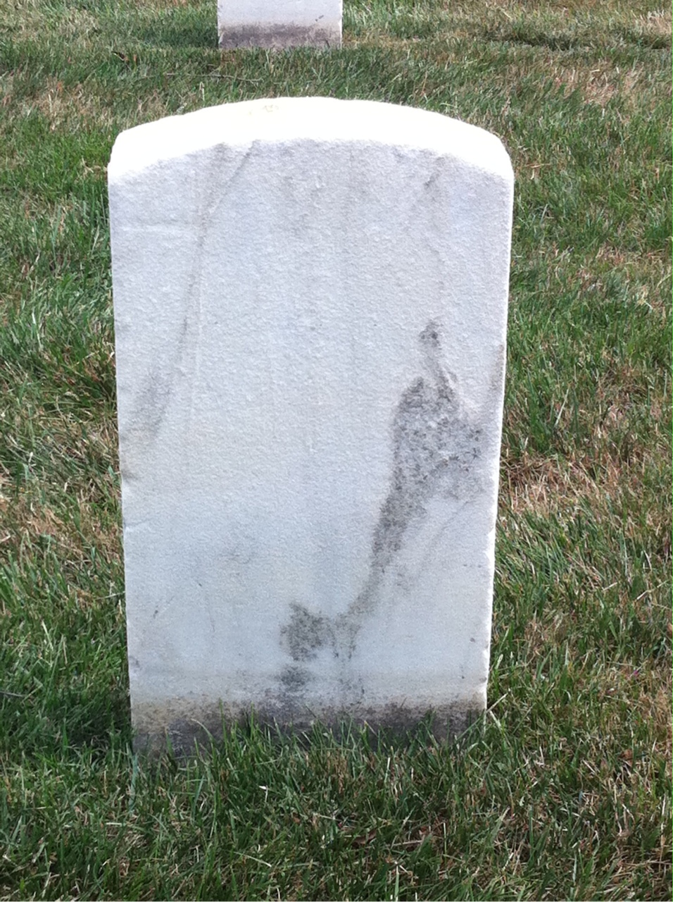 Back of headstone — Fred Bachman