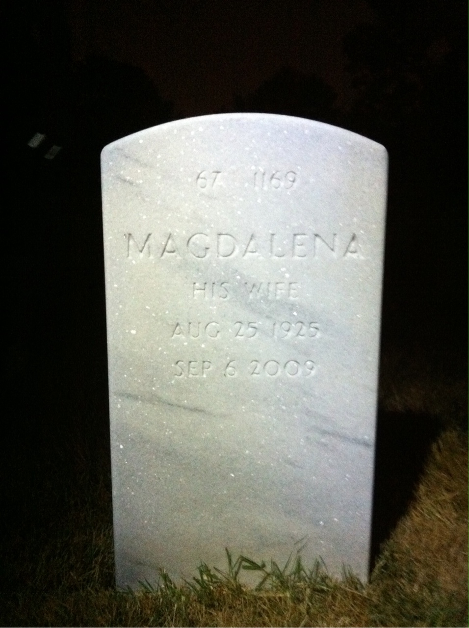 Back of headstone — Andrew Delosky