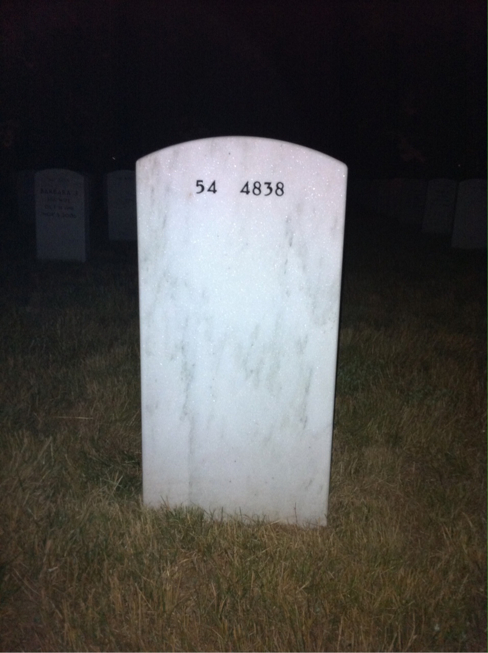 Back of headstone — Leonard Griffing