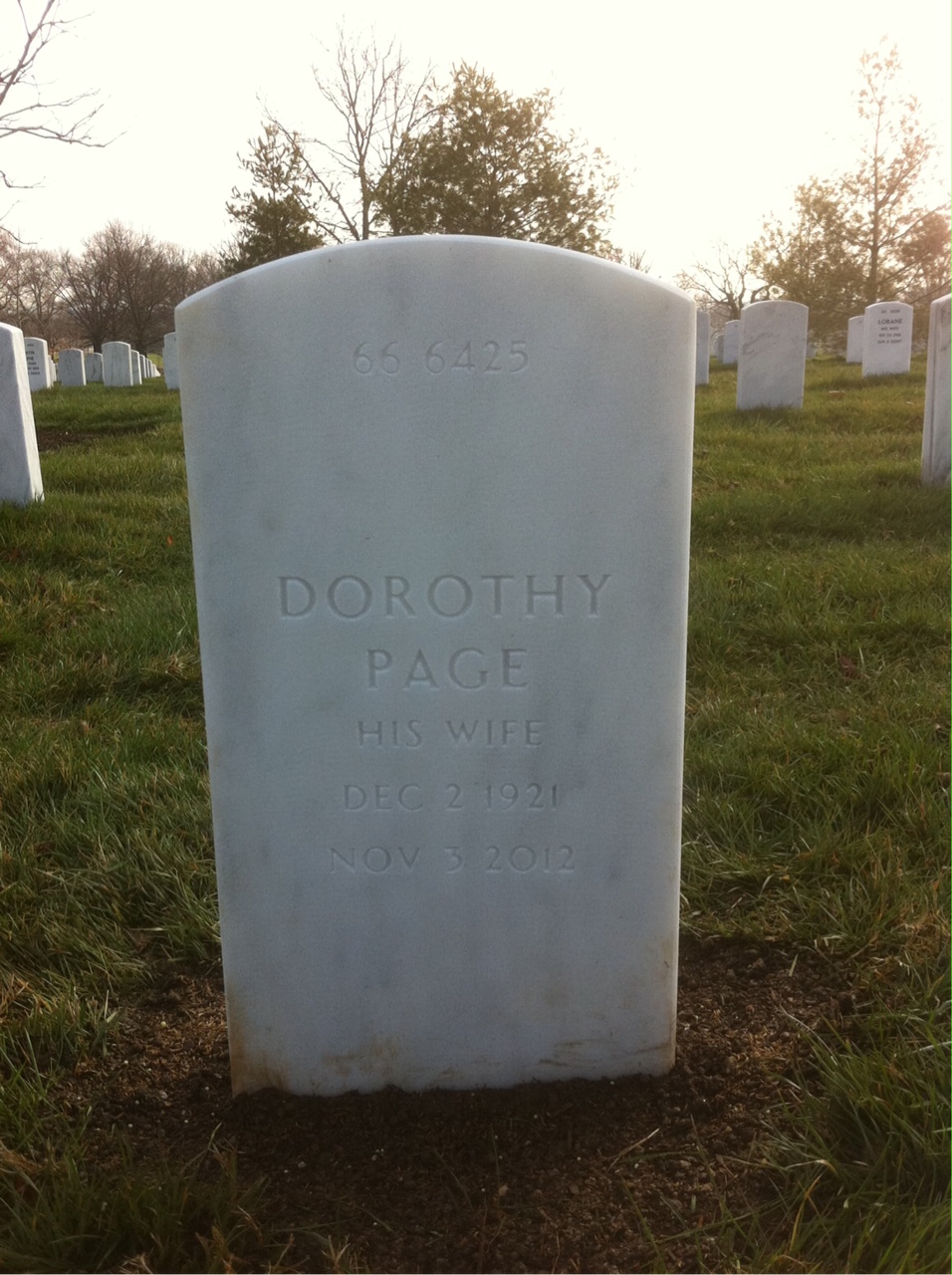 Back of headstone — Warner Bigger