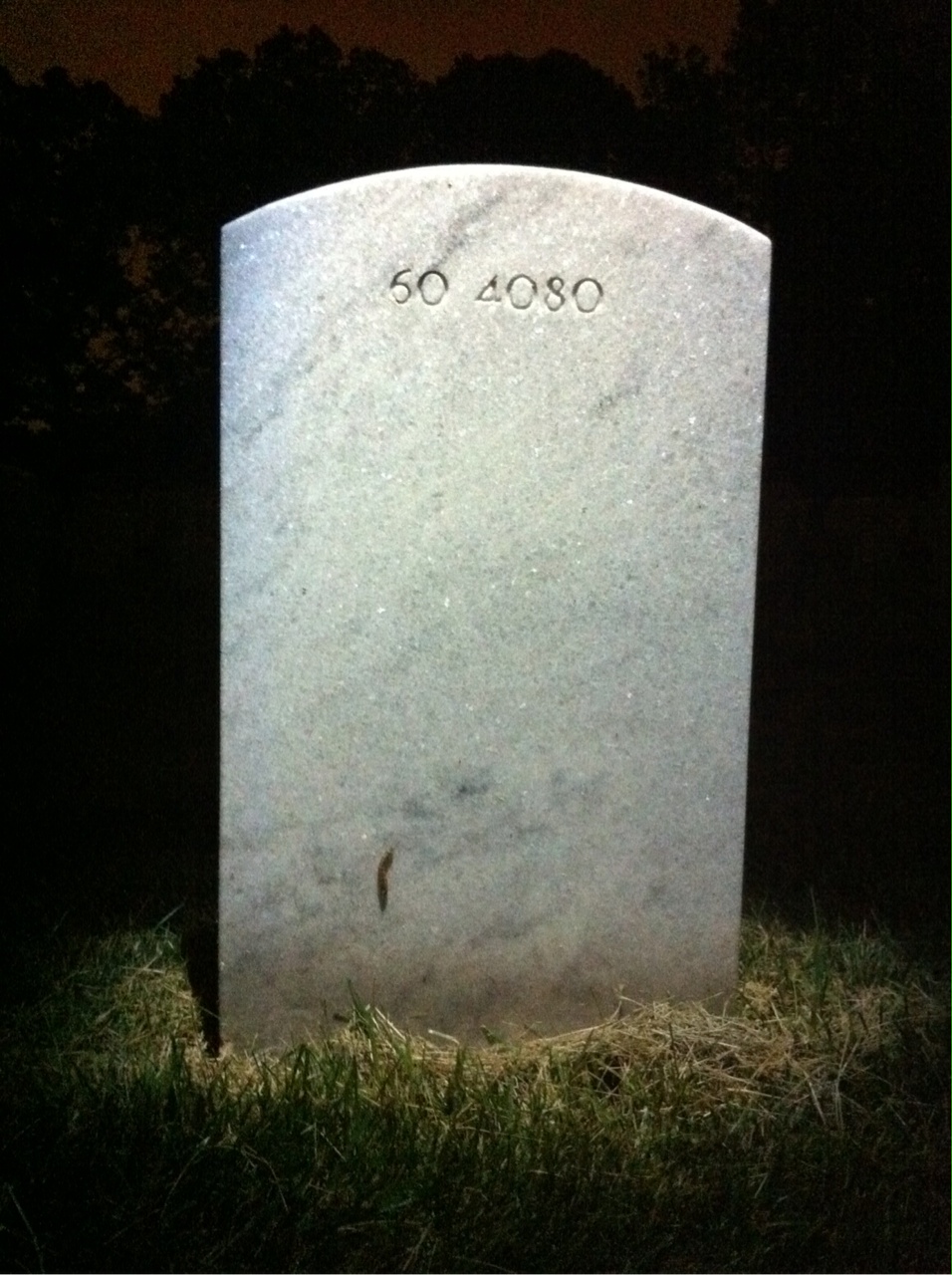 Back of headstone — James Mitchell