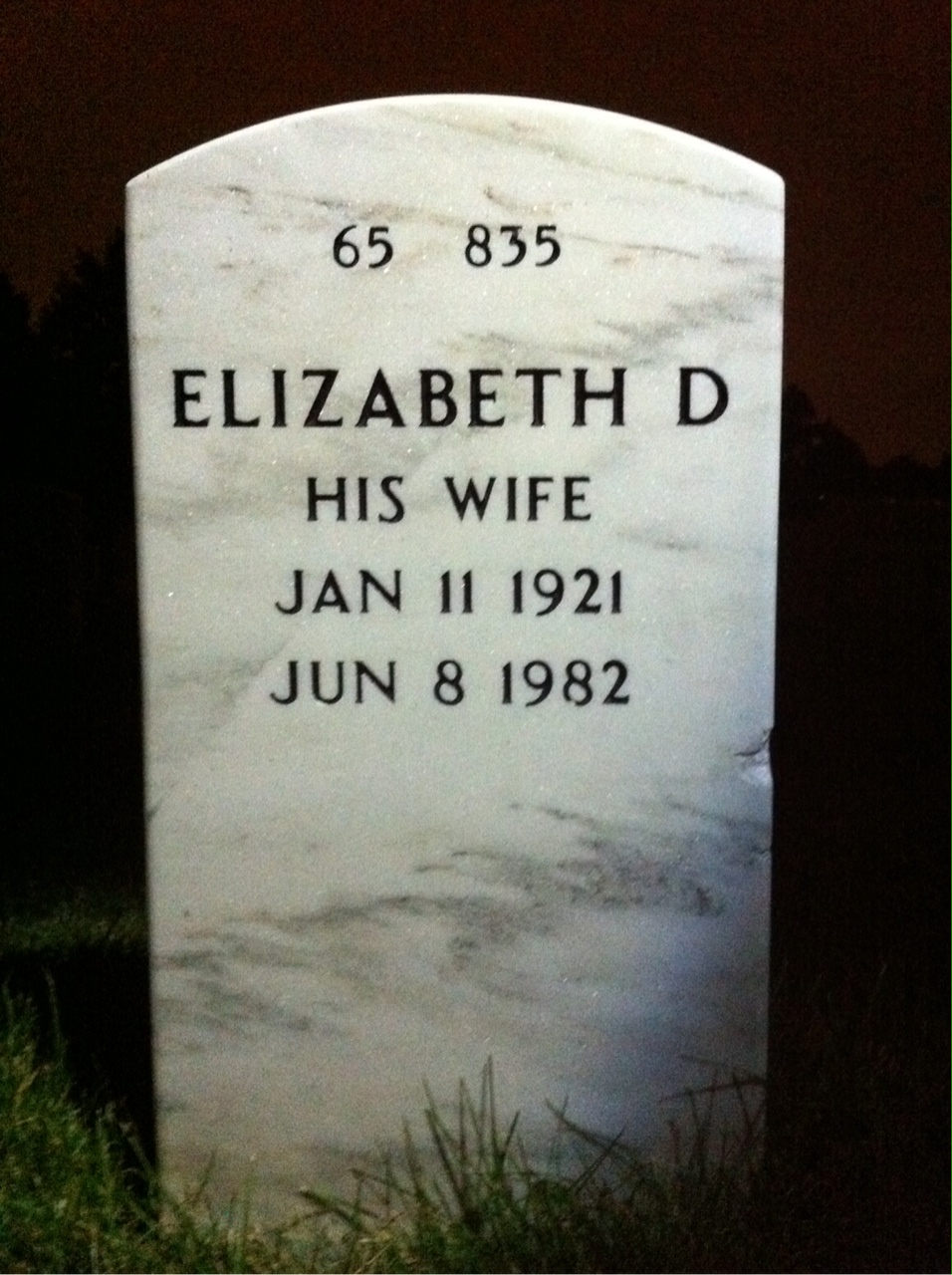 Back of headstone — James Marsh