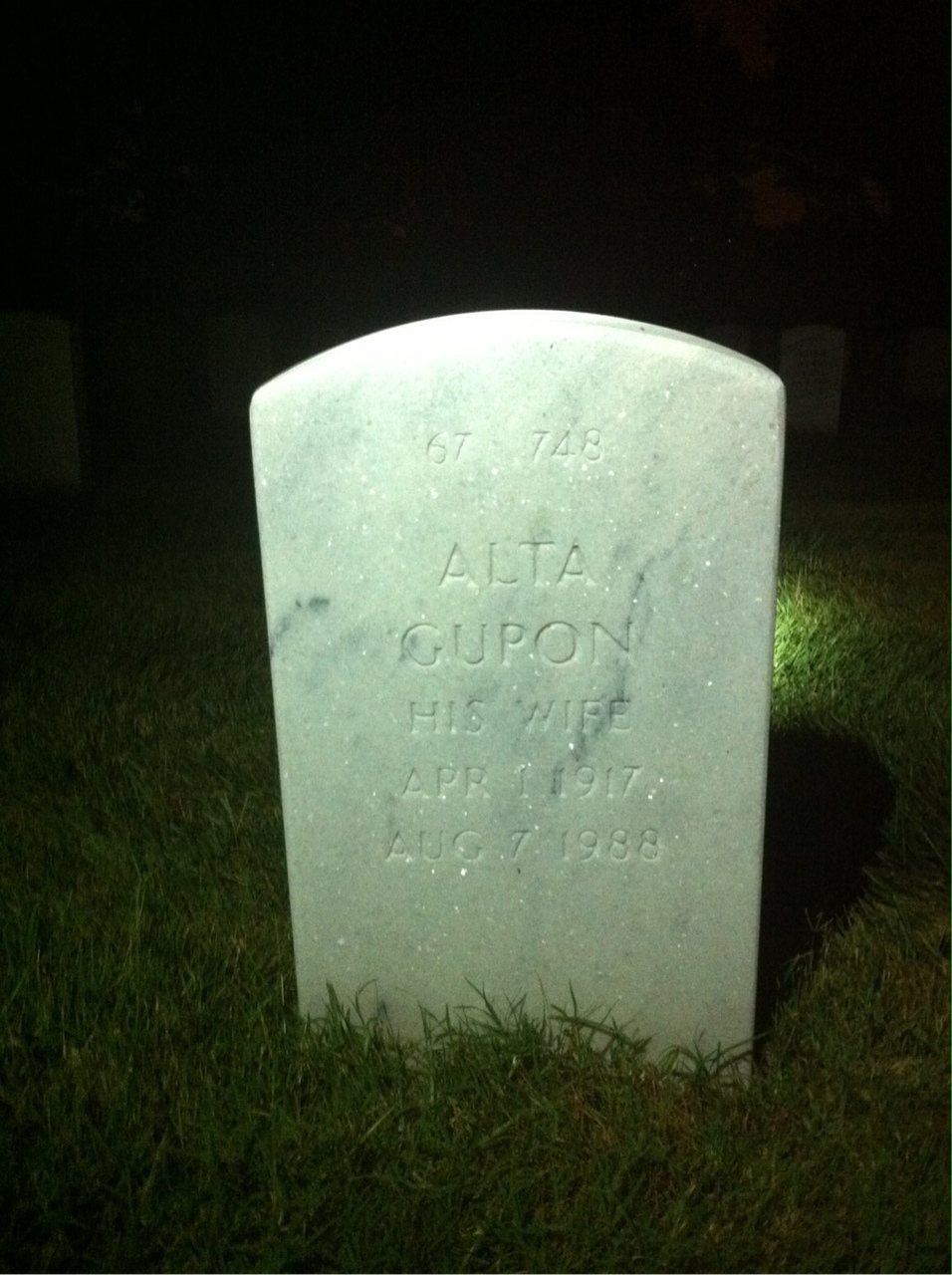 Back of headstone — William Dansie