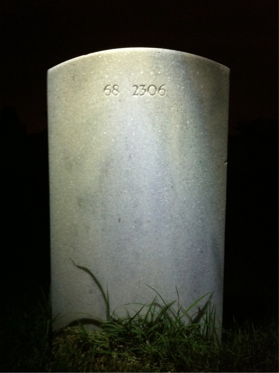 Back of headstone — Walter Angermuller