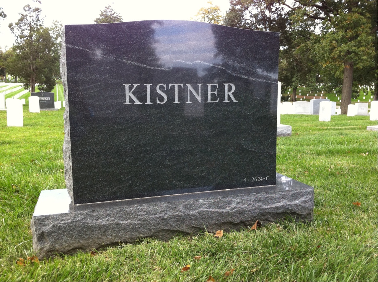 Back of headstone — Wendell Kistner