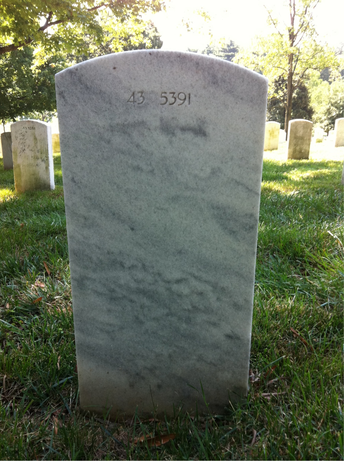 Back of headstone — Samuel Moore