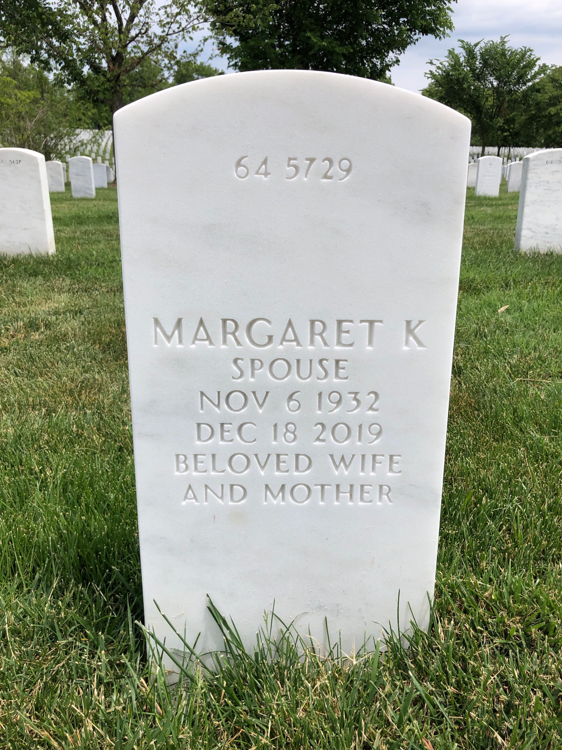 Back of headstone — John Buschman