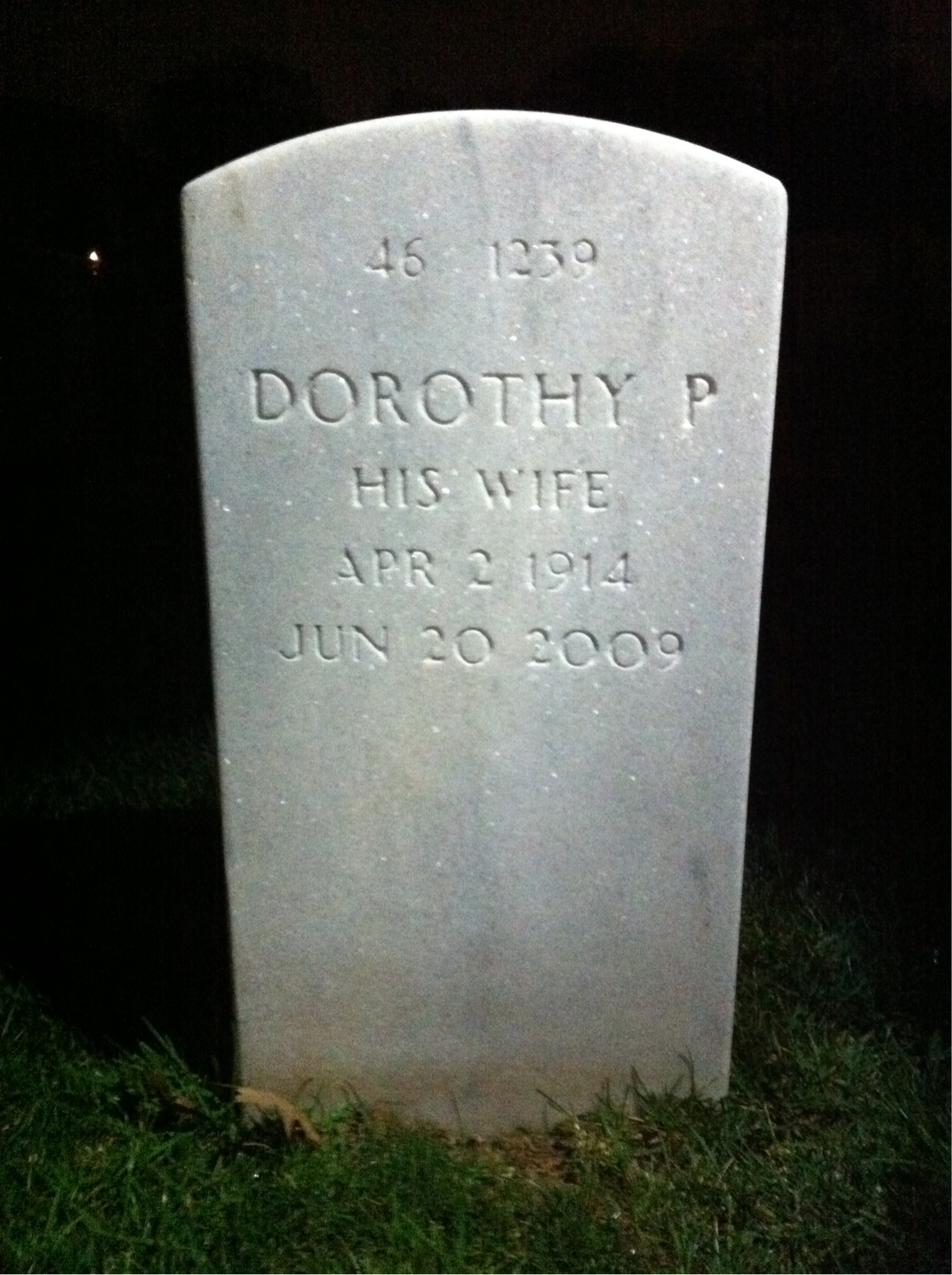 Back of headstone — Harold Patterson
