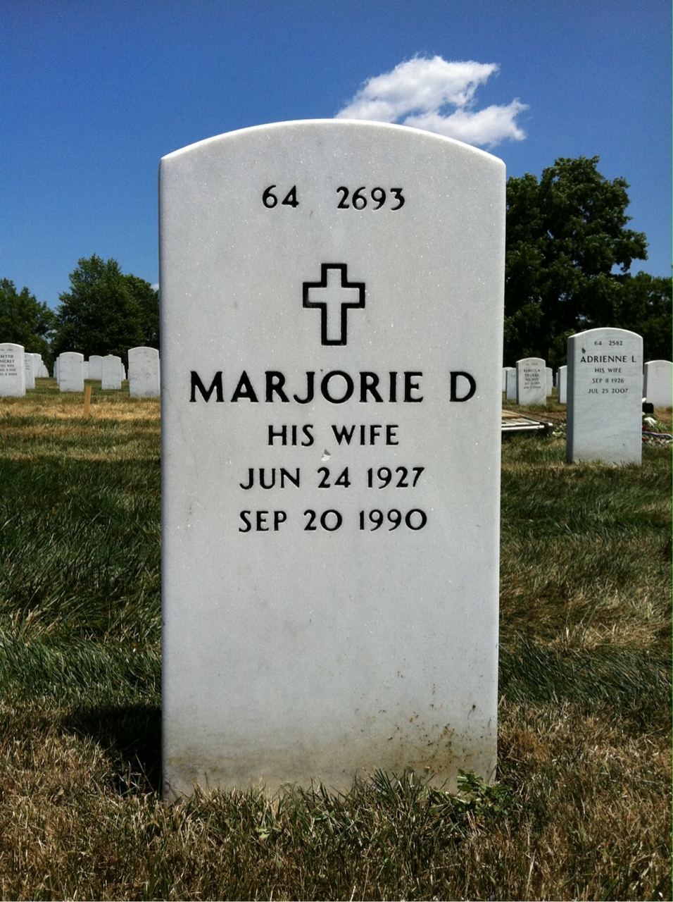 Back of headstone — Louis Bjostad