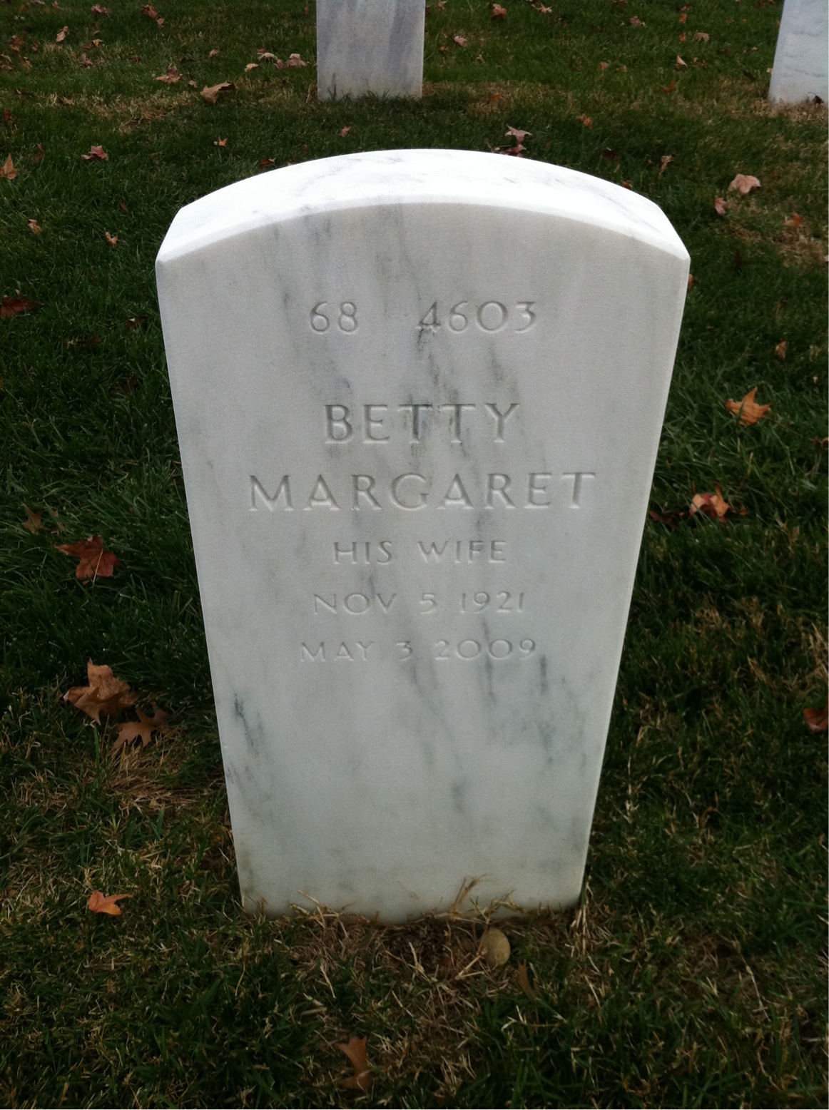 Back of headstone — John Alden