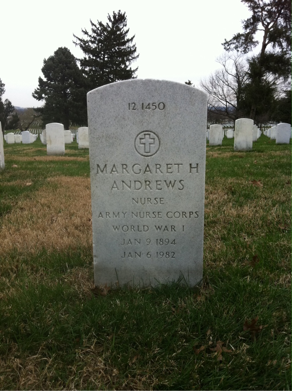 Back of headstone — Harris Andrews