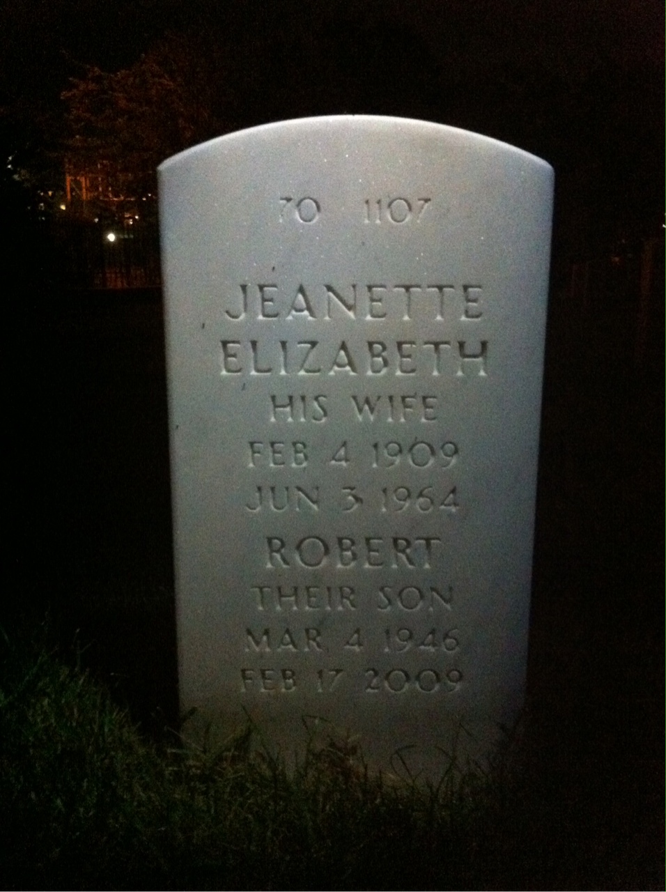 Back of headstone — Joseph Tezber
