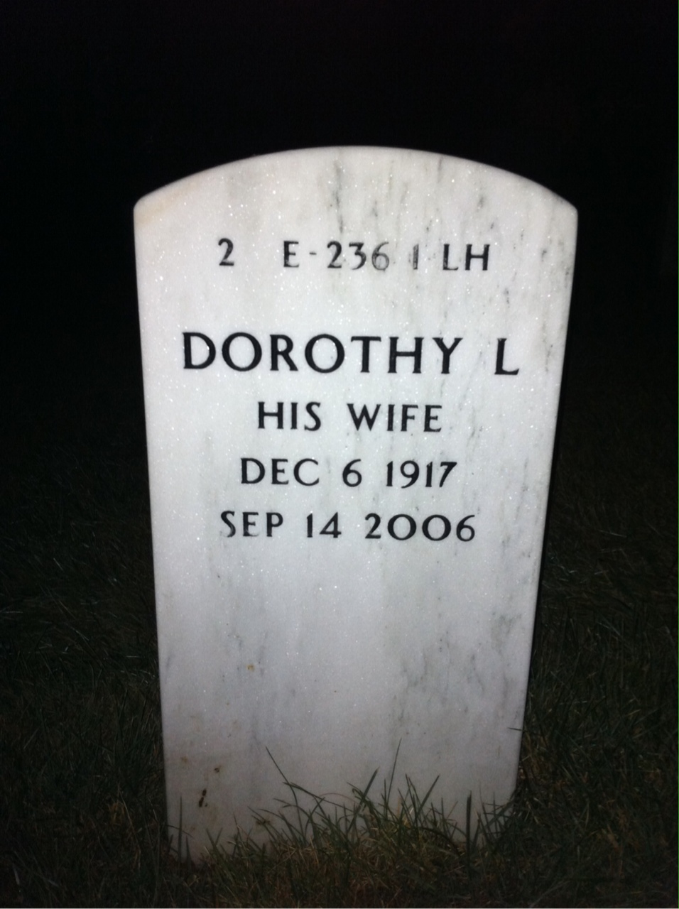 Back of headstone — Ottice Scheile