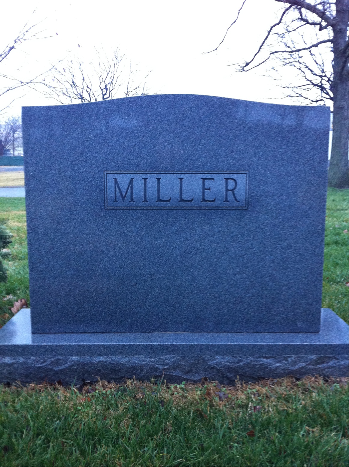 Back of headstone — Robert Miller