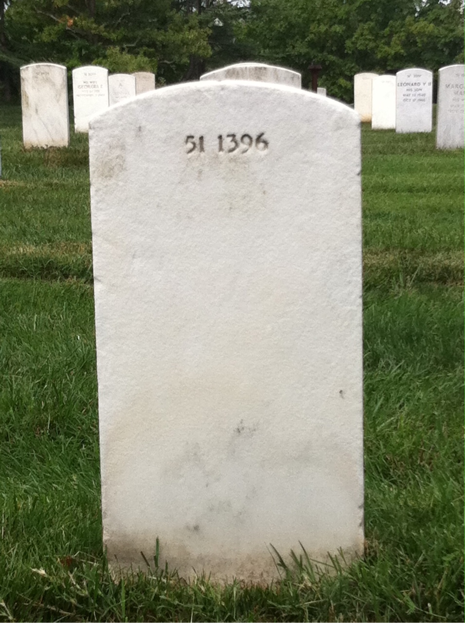 Back of headstone — Edwin Adams