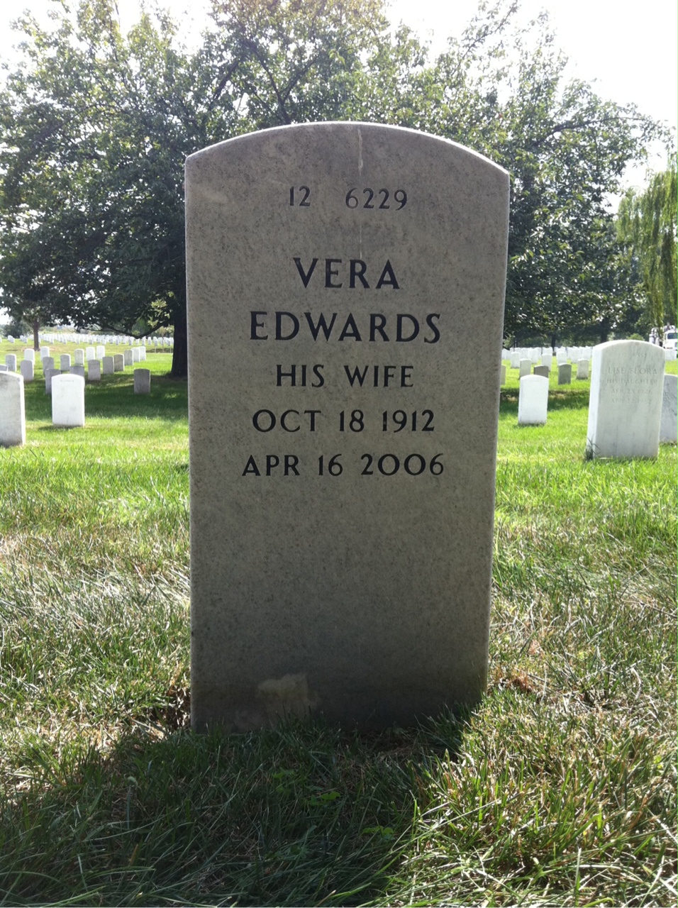 Back of headstone — David Evans