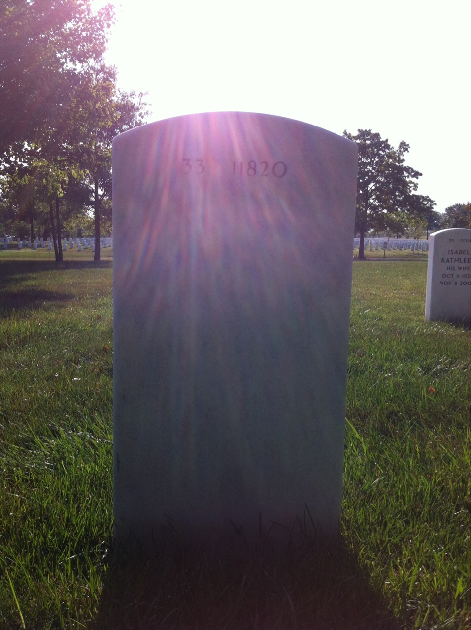 Back of headstone — Winifred Muisener