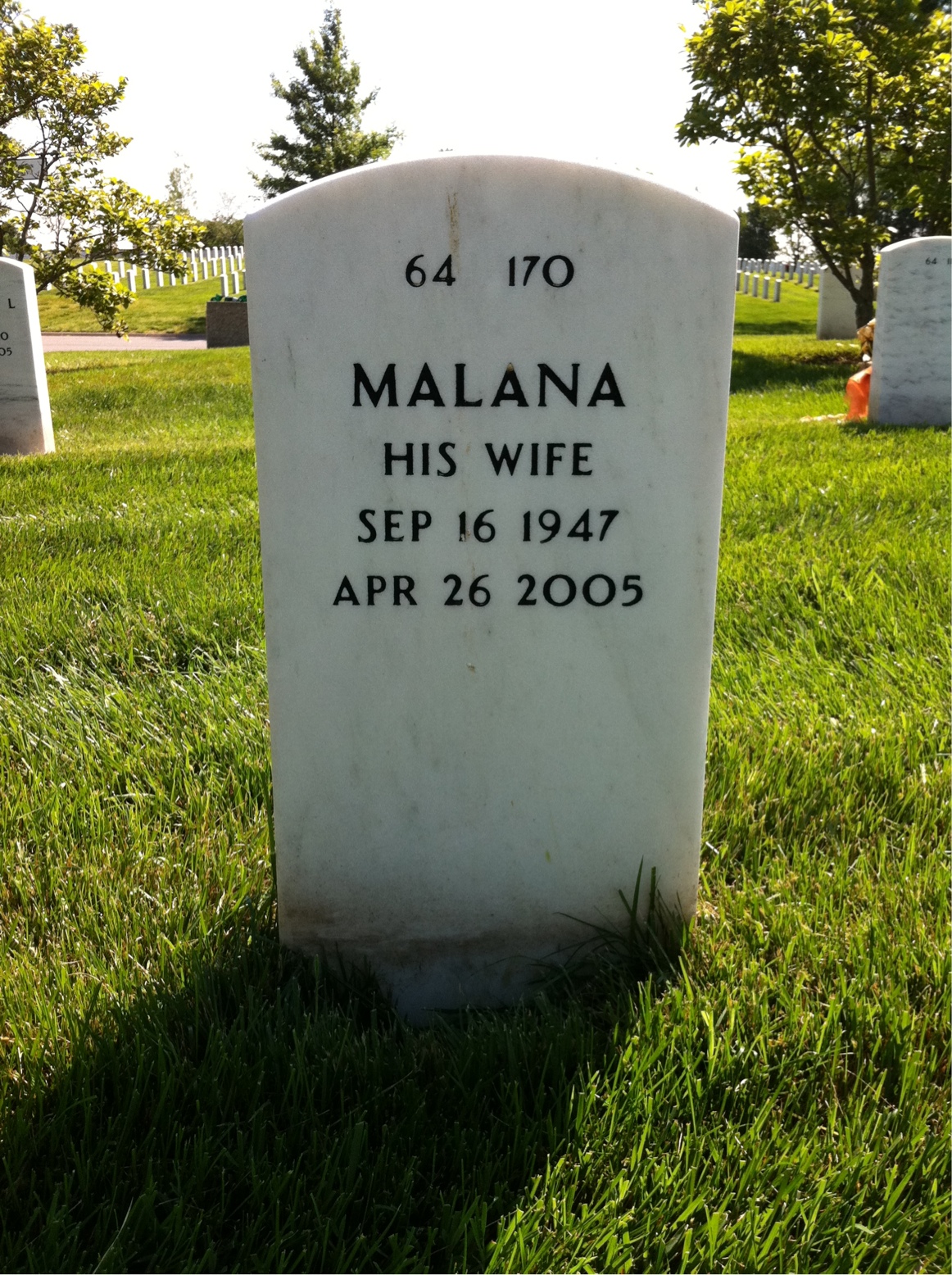 Back of headstone — Thomas Cooney