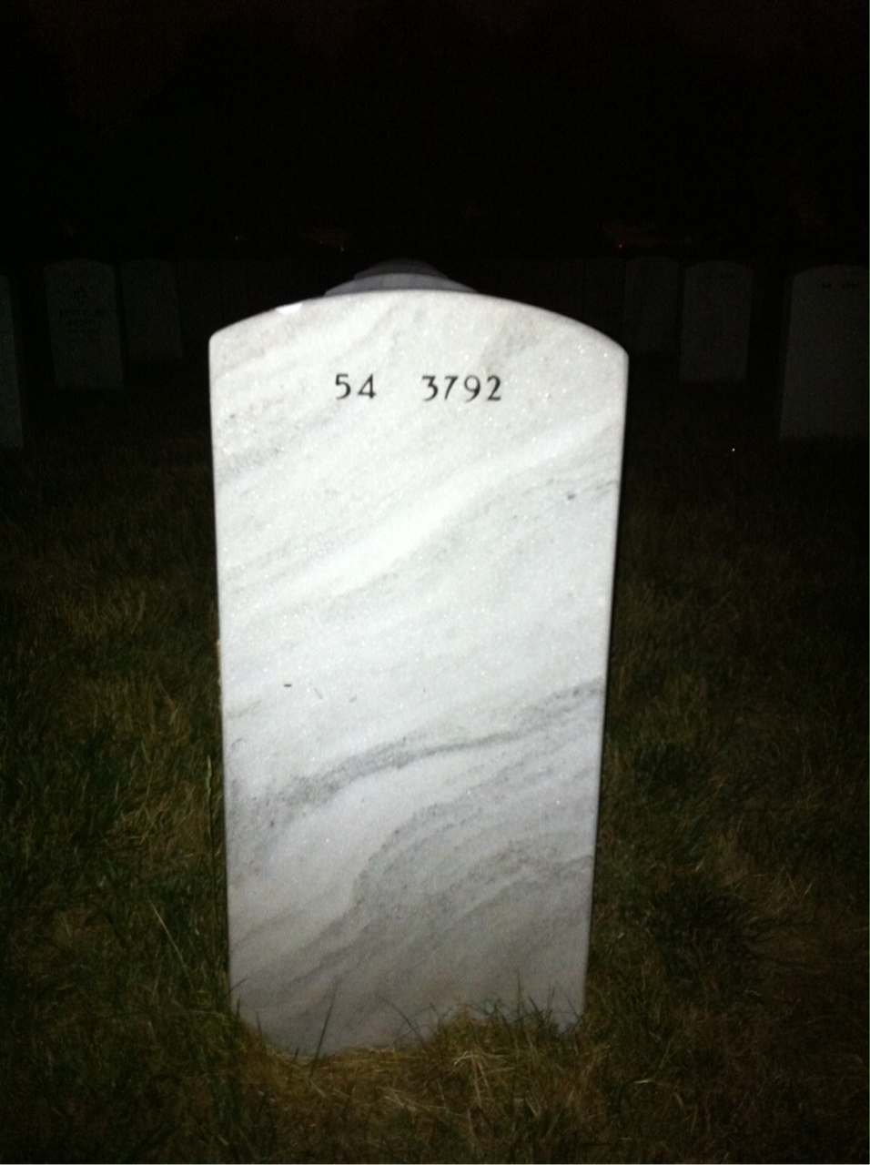 Back of headstone — Nathan Nash
