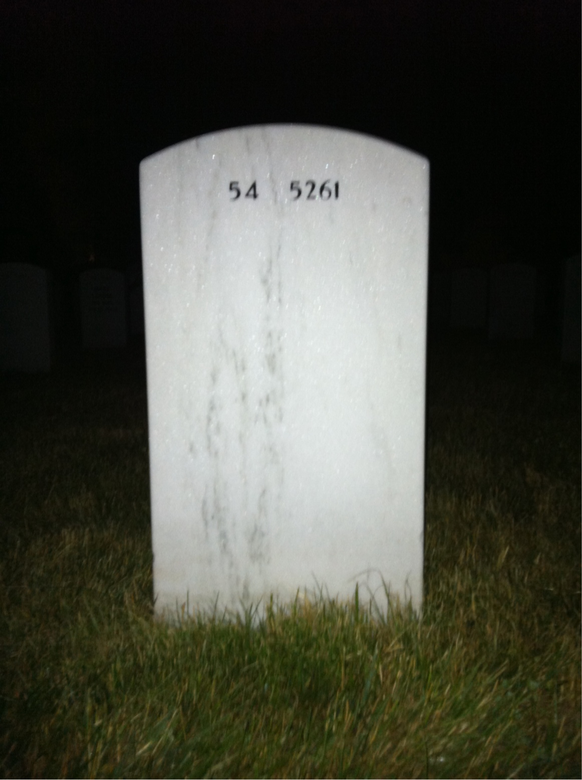 Back of headstone — James Kenyon