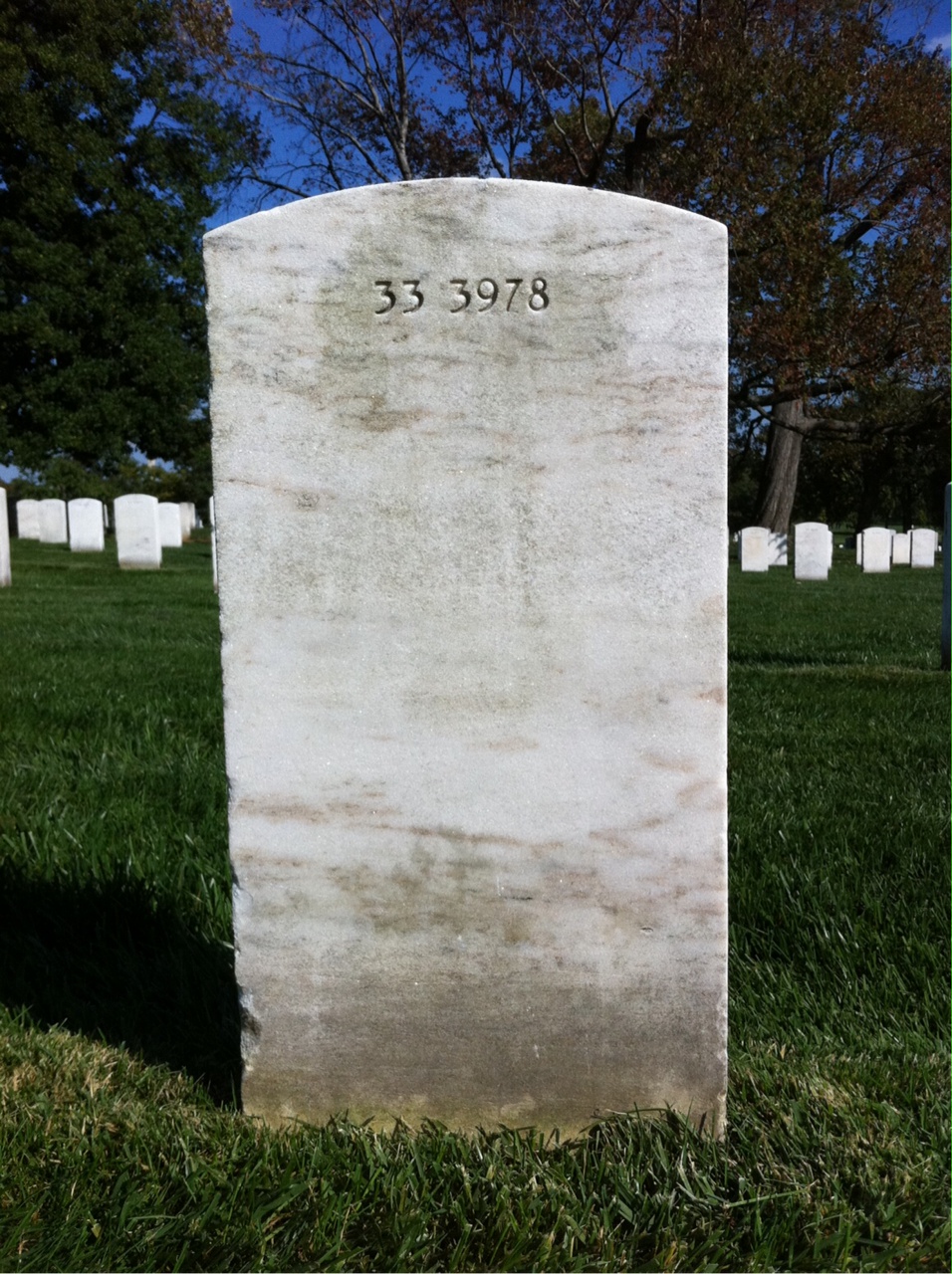 Back of headstone — Mary Bauserman