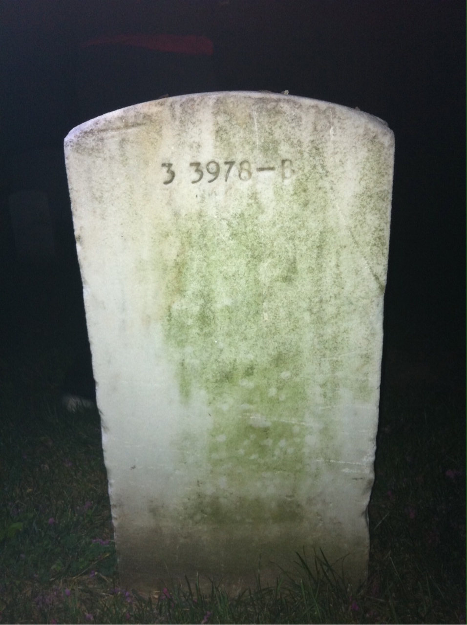 Back of headstone — Orville Myers