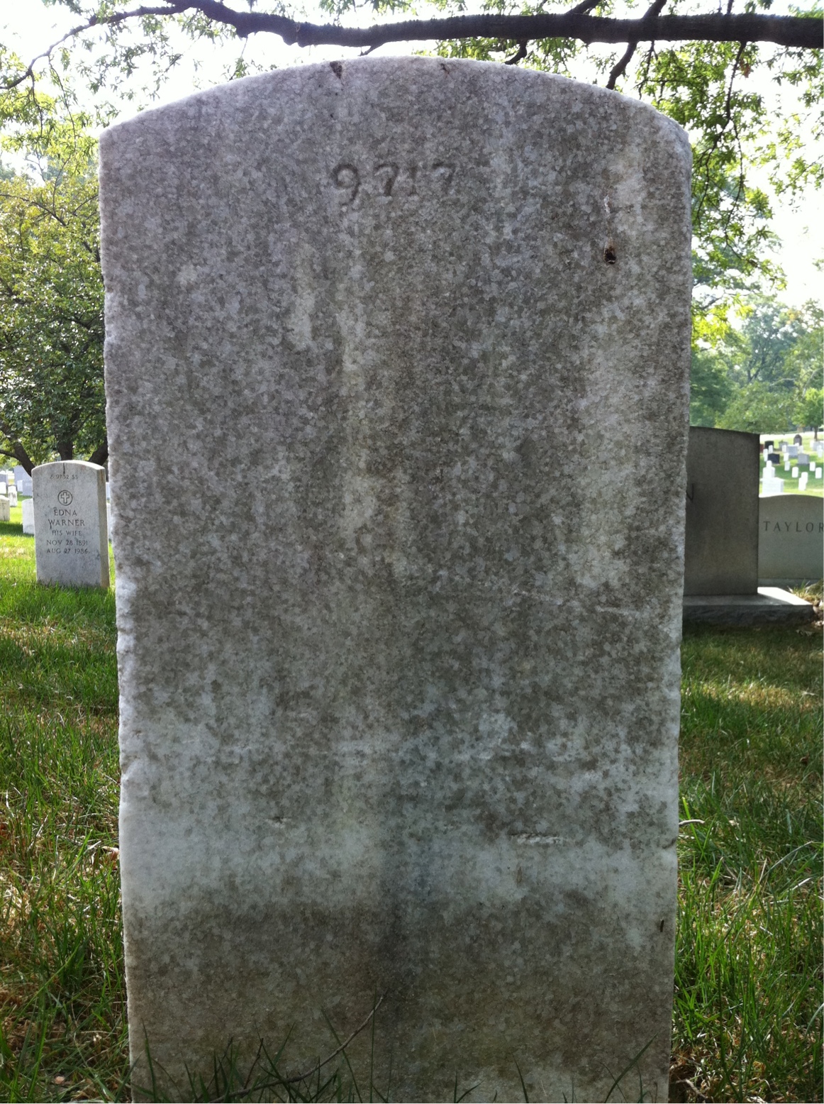 Back of headstone — Flora Baber
