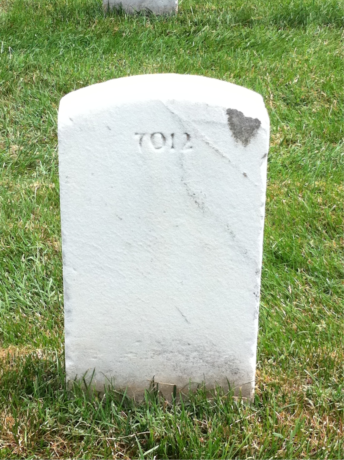Back of headstone — Robert Adams