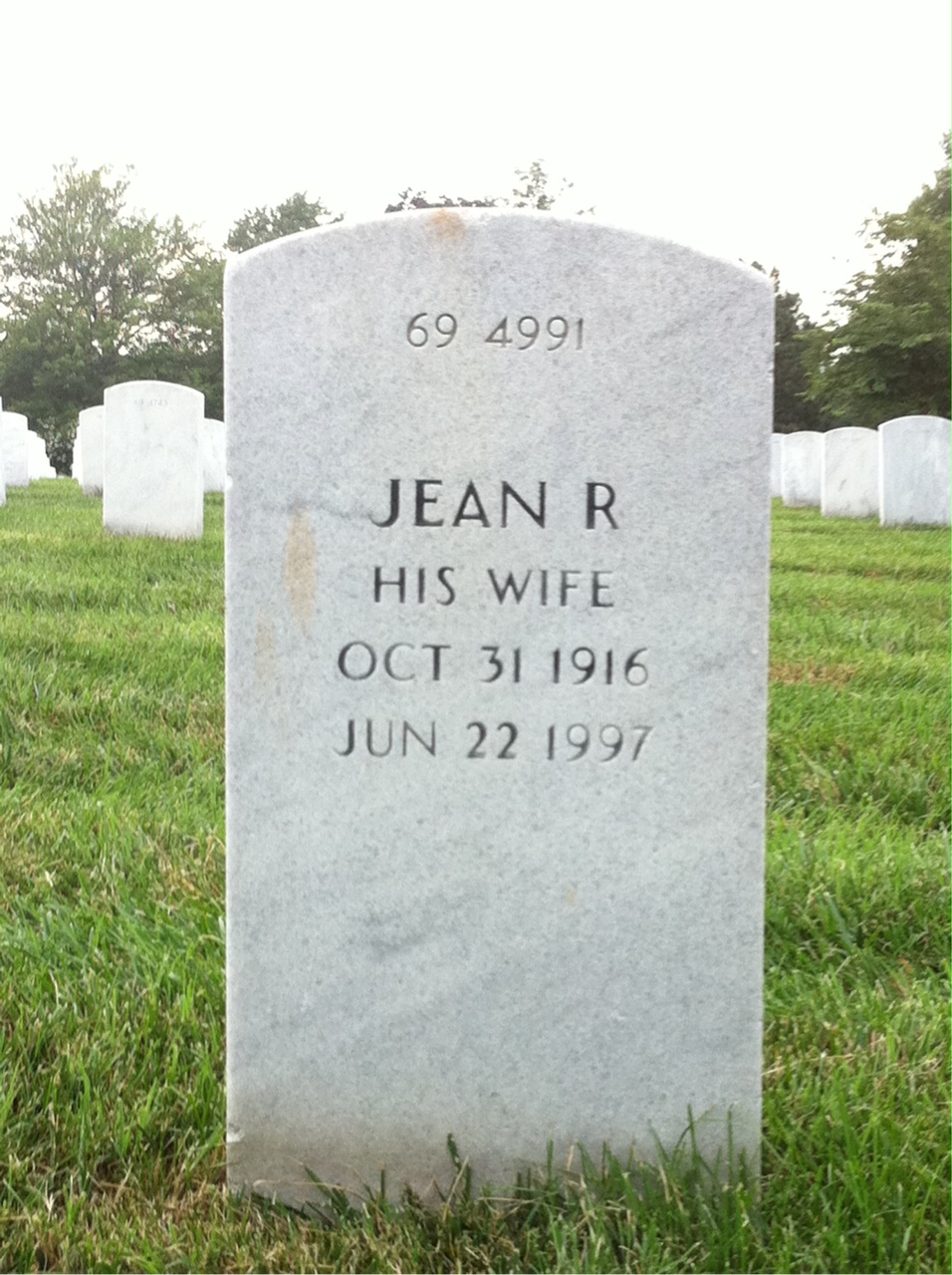 Back of headstone — Woodrow Wilson Mcpherson