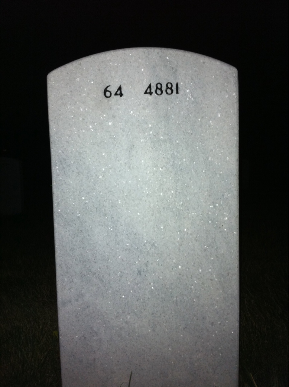 Back of headstone — William Phillip Reboli