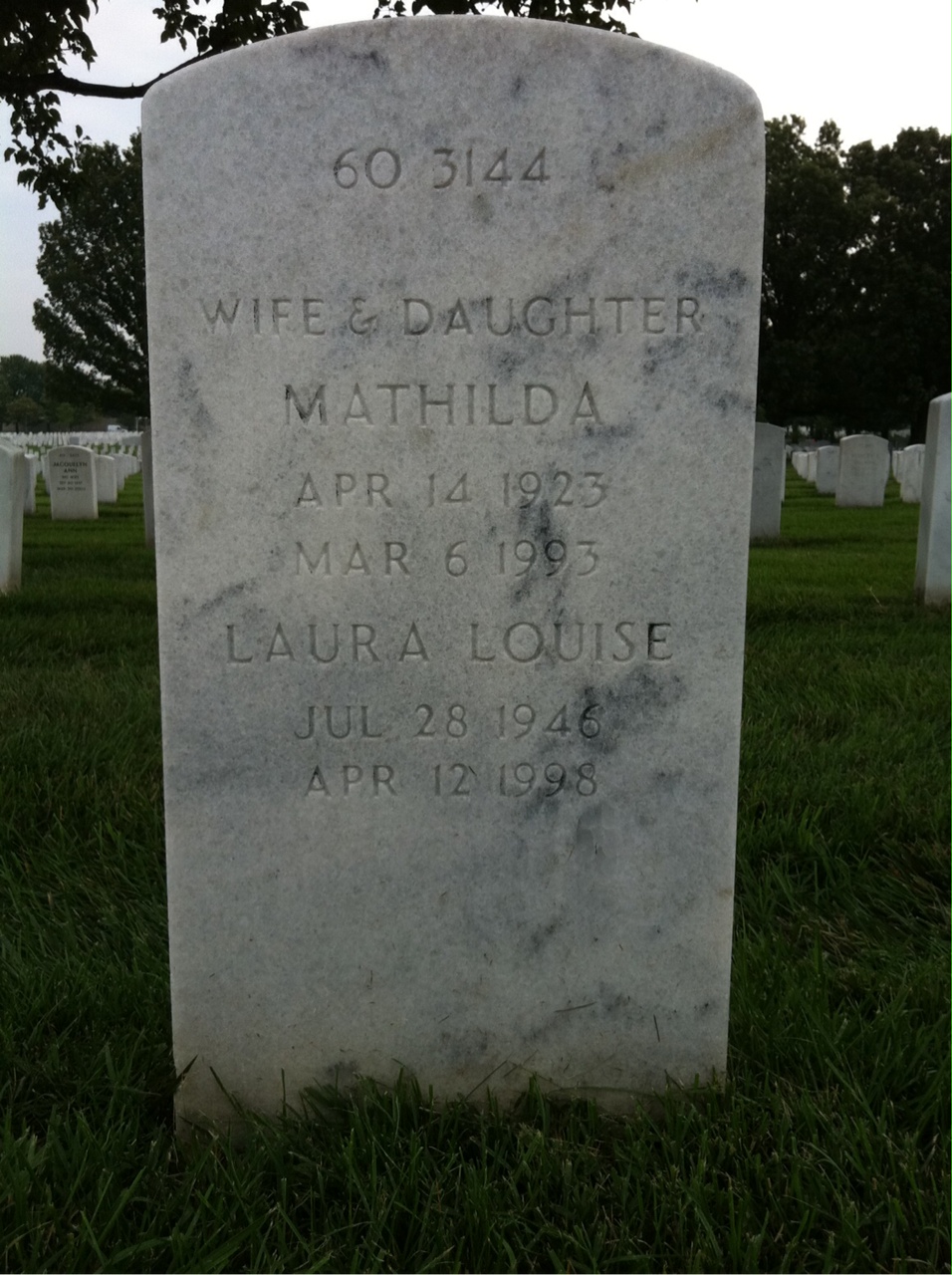 Back of headstone — Alfred Herrera