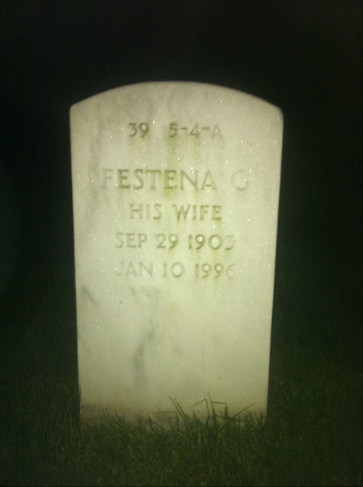 Back of headstone — William M Robertson