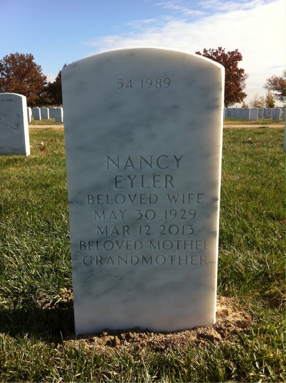 Back of headstone — Gerald Cox