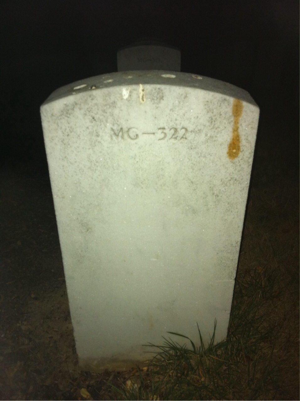 Back of headstone — Carey Cunningham