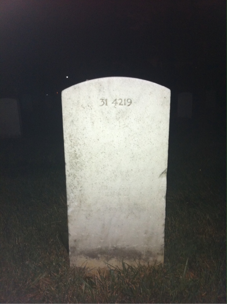 Back of headstone — William I Thomas