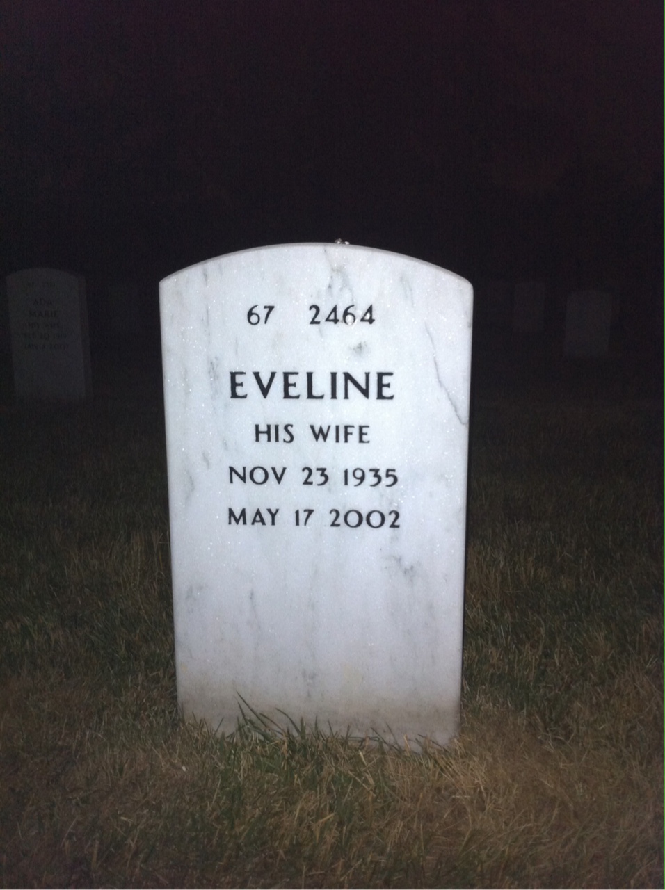 Back of headstone — Jesse Wing