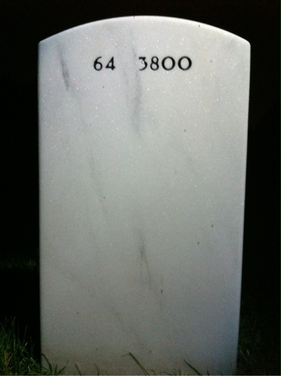 Back of headstone — Harold Dulin