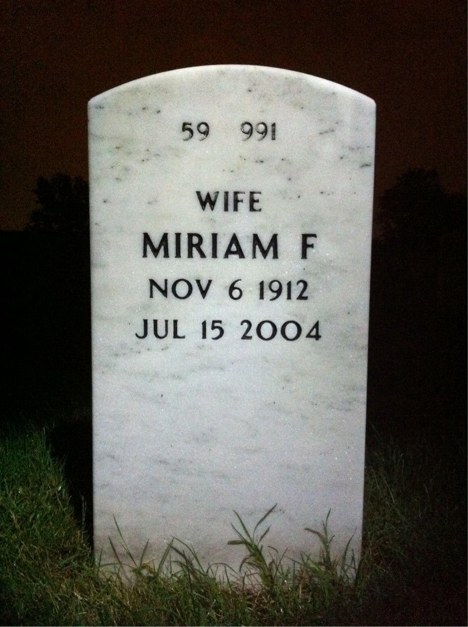 Back of headstone — Harold Amerau