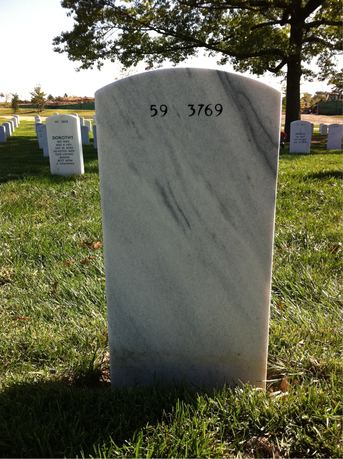 Back of headstone — Dennis Colie