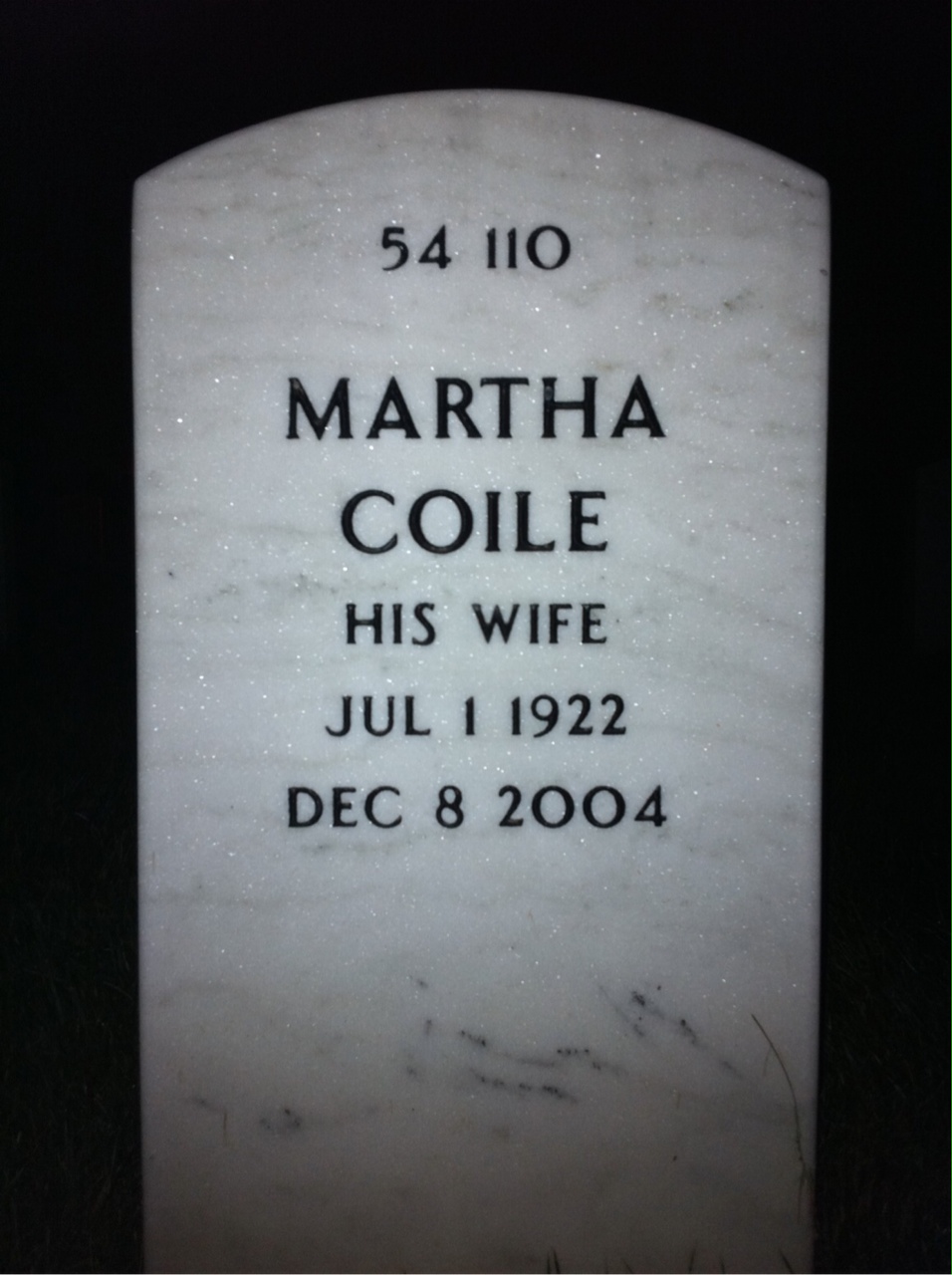 Back of headstone — William Copeland